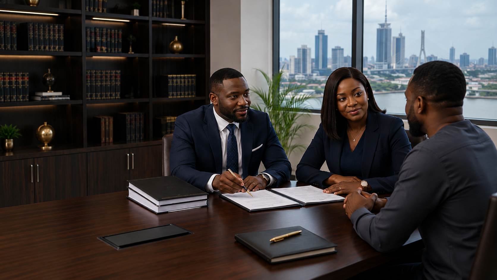 ELAD partners discussing a matter with a client